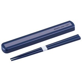 OSK HS-16 Pull Lid Chopsticks Case Set, Metallic Style, Navy