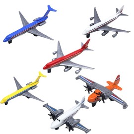 KAOVCXR AirPlane Toys -6 Piece Pull back Plane Toys, Diecast Planes Kids Aeroplane Model for Boys Kids Easy to Play Christmas Birthday Gifts (A)