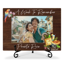 AWDSTN Puerto Rico Picture Frame, 4x6 inches Photo Frame for Tabletop Display, Vacation, Honeymoon, Engagement, Anniversary, Wedding Gifts for Family Friends Couples, Wooden Frames for Home Decor-07