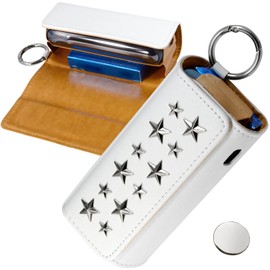 SOAREM Compatible Case PU Leather Case with Reinforced Magnet, White, white star shape