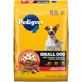 Pedigree Complete Nutrition Adult Small Dog Dry Dog Food, Grilled Steak & Vegetable Flavor, 14 lb. Bag