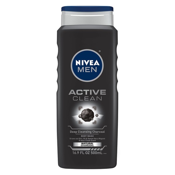 NIVEA Men Active Clean Body Wash, 16.9 Ounce