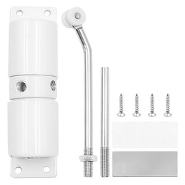 CENPEK Automatic Spring Door Closer Adjustable Door Spring Closer for Interior Door with Screws and Adjusting Rod Easy Install(White)