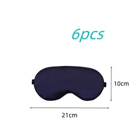 Sleep Mask, 6 Pack Dacron Sleep Mask, Super Soft Eye Masks with Adjustable Strap, Dacron Eye Cover Soft Satin Blindfold Elastic Strap Night Eyeshade Travel Nap for Women Men(Black)