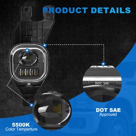 SINYATO INDUST Led Fog Lights Compatible With 1999-2004 Ford F250 F350 Super Duty, 2001-2004 Excursion Front Driving Fog Lamps Assembly Clear Lens, DOT Certified - 1 Pair