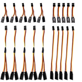 20Pcs Servo Extension Cable and Y Harness Splitter for RC Airplane Car Drone, Compatible with JR Futaba Spektrum (1.97nch /5.9-Inch)