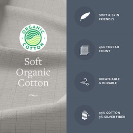 GroundLuxe Flat California King Grounding Sheet in Light Gray