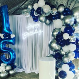 15 Balloons Number, 15th Birthday Decorations for Girls Boys, 51st Dark Blue Birthday Party Decorations 40 In Jumbo Foil Mylar Balloons for Engagement, Wedding, Celebration, Graduations