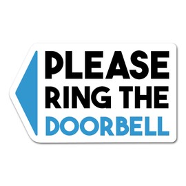 2 x 10cm Wide Ring The Doorbell Vinyl Stickers - Front Door Home House Bell Sign Arrow Shop Support Girls Laptop Label Home Sticker #82778
