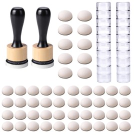Mini Ink Blending Brushes Tools 2 Handle with 50 Refills Replacement Round Foams and 20 Plastic Storage Cases Stackable Jars Set for Scrapbooking Painting Art Supplies Tool Craft Cardmaking Drawing