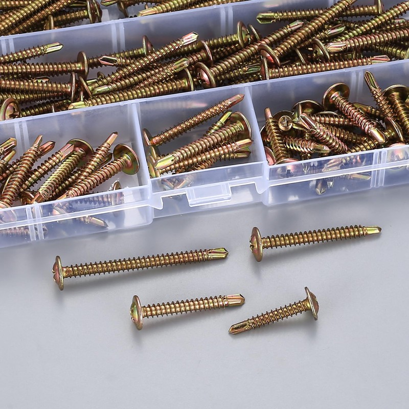 M4.2 Drilling Screws, Self-Drilling Screws, Pack of 125 Self-Tapping Screws,