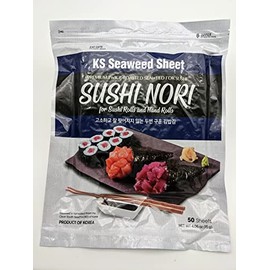 Twice Roasted Seaweed Sheets 7.50 in x 8.25 in (50 Sheets)