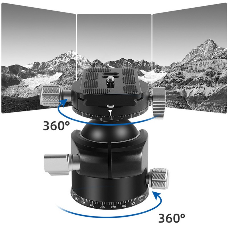 Panoramic Tripod Head Dual Panorama Low Gravity 360 Degree Rotating
