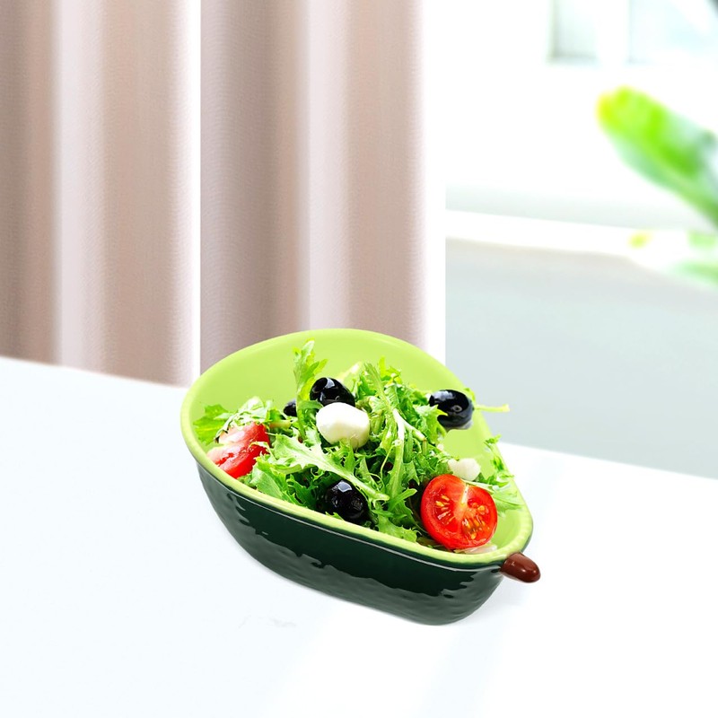 Cabilock Avocado Shaped Ceramic Bowl for Salad Fruits Desserts and