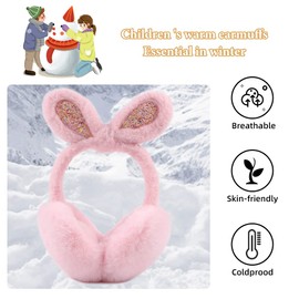 Yuoahcn Toddler Kids Winter Earmuffs Girl Warm Ear Muffs Baby Girls Plush Ear Warmers Cute Ear Covers Headband 3-8Y (Rabbit-ears Pink)