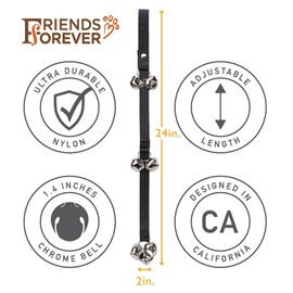 Friends Forever Housetraining Dog Doorbell for Bathroom Training and Housebreaking Train Door-Bell for Doggy Doggie Puppy …, Black, L (SYNC66-0041)