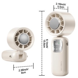 Portable Handheld Turbo Fan 5 Speeds Adjustable Rechargeable 4000mAh Cooling Fan