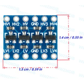 WWZMDiB 12 Pcs Logic Level Shifter Converter Module 4 Channel Bidirectional 3.3V to 5V, 5V to 3.3V Support UART IIC I2C SPI 1-Wire Compatible with for Arduino Raspberry Pi ESP32