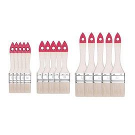 M7 Flat Brush Set 15 Pieces, Width 1 Inch 5 Pieces, Width 1.5 Inch 5 Pieces, Width 2 Inch 5 Pieces, Painting Brush Set with Wooden Handle, Paint Brush 15 Pieces, Series *30*, A0280-030500