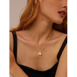 GOLDCHIC JEWELRY Women's Necklace Birthstone Necklace Celtic Knot Women's Necklace 41 cm Copper Rolo Chain Layering Chain Zirconia Jewellery Accessory for Birthday, Cubic Zirconia