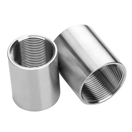 Beduan Stainless Steel Cast Pipe Coupling, 3/4" x 3/4" Female Pipe Coupler Connector (1-1/4" Length, Pack of 2)
