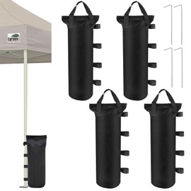 Pack of 4 Gazebo Sandbags, Weights for Gazebo with 8 Fixed Nails, Storm Proof & Waterproof Oxford Thick Sandbags for Weighting Down for Pop-Up Canopy, Awnings, Parasols