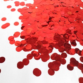 Red Confetti 0.6 inch,Round Red Foil Confetti,Shiny Red Confetti for Party Decoration or Filled Balloons,(3.52 oz)