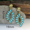 Turquoise Women's Boho Earrings Hanging Green Leaf Earrings Teardrop Oval