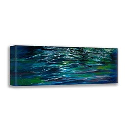 ArtDirect Abstract Blue XXII 18x10 Gallery Wrapped Canvas Museum Art by Wiley, Marta
