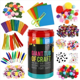 AEVIORA Kit de Manualidades para Niños, Con Contenedor de Almacenamiento, Materiales para Manualidades Infantiles, Seguro, Ecológico y No Tóxico, Manualidades Educativas para Niños de 3 a 8 Años