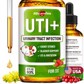 Cat UTI Treatment to Care for Kidneys and Bladder – Dog UTI Treatment for Pets of All Ages and Breeds – Urinary Tract Cat Safe Formula – Cranberry Supplement for Dogs & Other Pets – 2 Oz