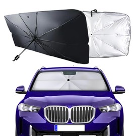 Front Windshield Sun Shade Umbrella for Car - skycabin Front Window Sunshade Umbrella with Storage Bag for Heat Insulation Protection, Universal Car Sun Visor Protect Vehicle Sedan SUV Truck
