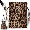 DarlingMart Women's Leopard Bag Pouch, Drawstring Bag, Bag-in-Bag, Made in