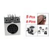 uxcell 5 Pcs Replaceable S-Video 8 Pin PCB Mounted Mini