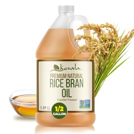 Kevala Aceite de Salvado de Arroz - 1.89 L, 64 fl oz, Aceite Vegetal para la Cocina y la Belleza, Alto Punto de Humo, con Vitamina E y Antioxidantes, Ideal para Freír, Hornear y Cuidado de la Piel