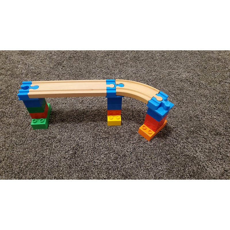 SpeedFreakCNC 5pc Duplo Bricks to Brio Compatible Wooden Train Track