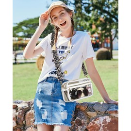 FOXLOVER Clear Bags for Women Stadium Approved Clear Purses Small Crossbody Bags Trendy for Concerts Sports(White)