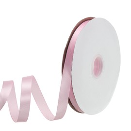 PATIKIL 5/8"x100Yard Polyester Satin Ribbon, Single Faced Grosgrain Ribbon Solid Fabric Ribbon for Crafts Wedding Party Gift Wrapping, Pink