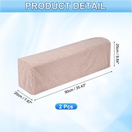 sourcing map 2Pcs Twill Stretch Armrest Covers, Soft Armchair Slipcovers Couch Recliner Arm Cover for Chair Sofa Protector, Pink