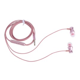 KICHOUSE Wired Jack Earphones with Built Mic Sweatproof Stereo Headset Magnetic Design for Sports Rose Gold Color for Music and Calls
