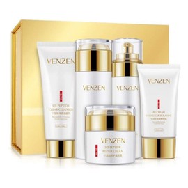 VENZEN Six Peptide Conditioning Skin Care Balance Water Natural Moisture Toner Set Cleanser Hydro Emulsion BB Cream 5 PCS GIFT SET 100g+120ml+80ml+50g+40g