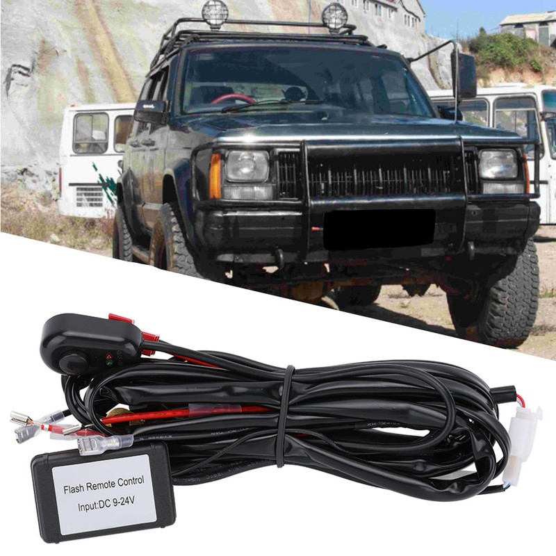 2m 2 In 1 LED Wiring Harness Remote Control Flash