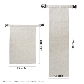 HSOFTIFY 2 Pack 100% Linen Bread Bags for Homemade Bread Sourdough 13 x 19.6 Inch Reusable Bread Storage Bag 7.8 x 28.7 Inch for large Baguette (Linen)