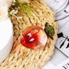 YWHL Handcraft Glass Peach Figurine Kitchen Decor, Crystal Art Fruit