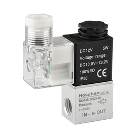 Heschen Electric Pneumatic Solenoid Valve, 2V025-08, 12VDC, PT1/4 2/2 Way, Normally Closed