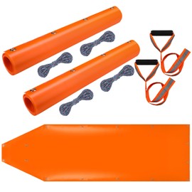 2 Pcs Deer Drag Sleds Deer Sled Game Hauler with 2 Pcs Heavy Duty Drag Strap for Duck Hunting Ice Fishing Accessories Rope Pulling Harness for Hunting Gift(Orange)