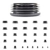 37mm Plastic End Caps, Black Round Tube Inserts, Pack of