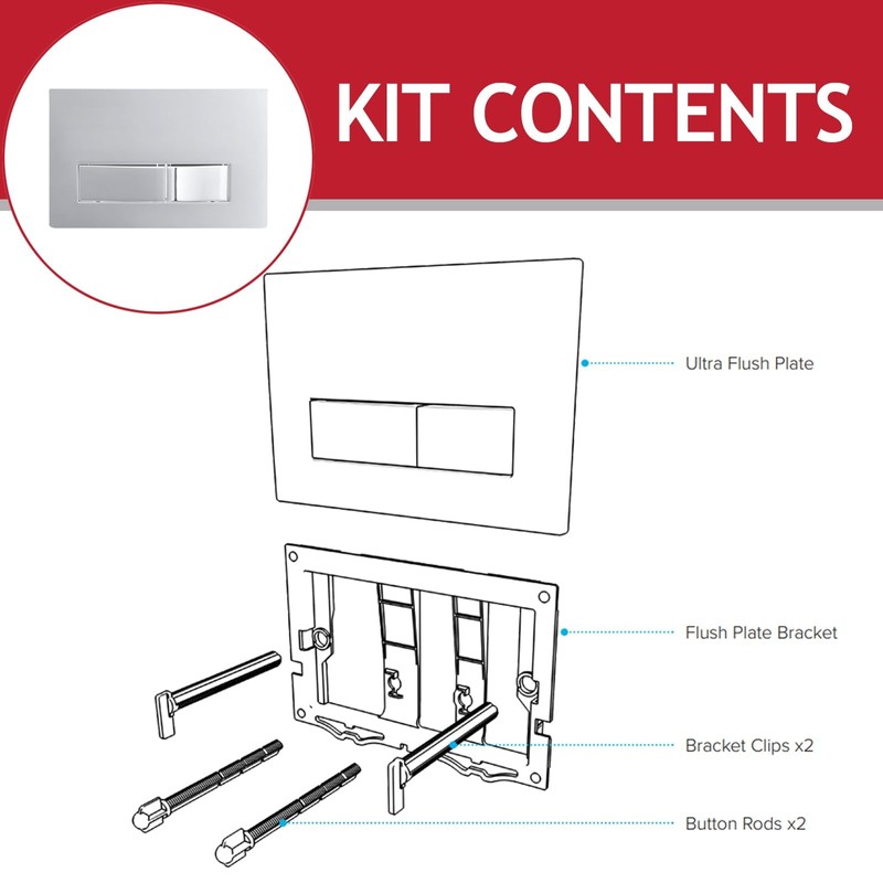 SPARES2GO Luxury Concealed Toilet Cistern Flush Plate Kit for Wall