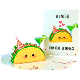 SENDAPOP Funny Taco Birthday Card, Funny Birthday Card for Boyfriend, Husband, Men, Pop Up Adult Birthday Cards, Humourous Birthday Cards for Him