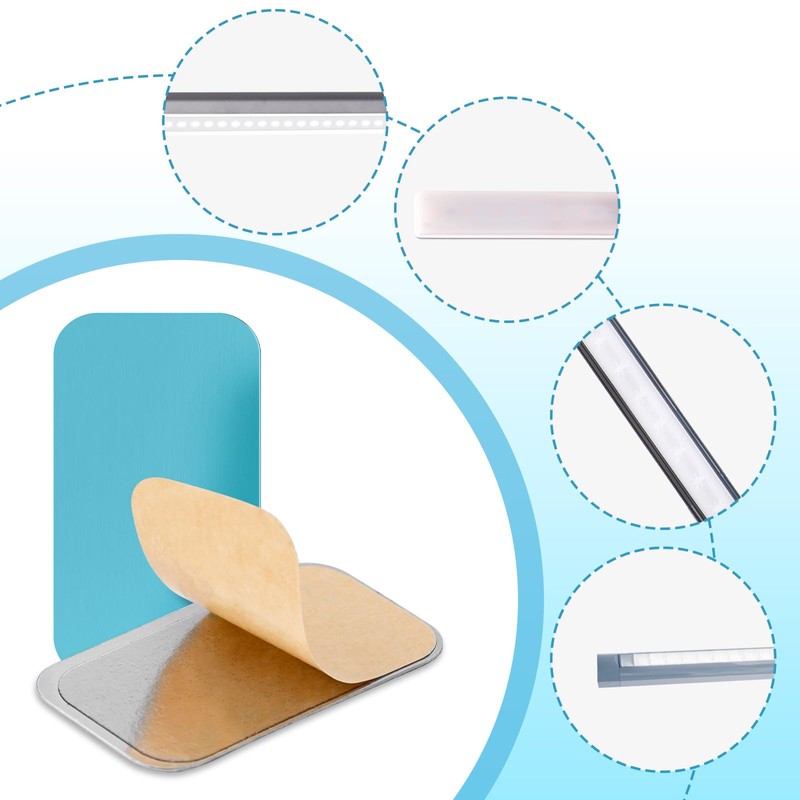 12pcs Under Cabinet Lights Magnetic Stickys, Adhesive Metal Magnetic Strips